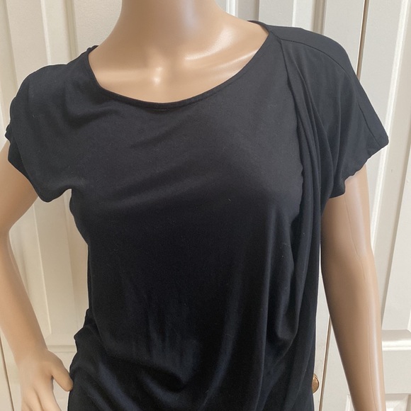 Banana Republic Womens M Black Faux Wrap feel Blouse. - Picture 2 of 8